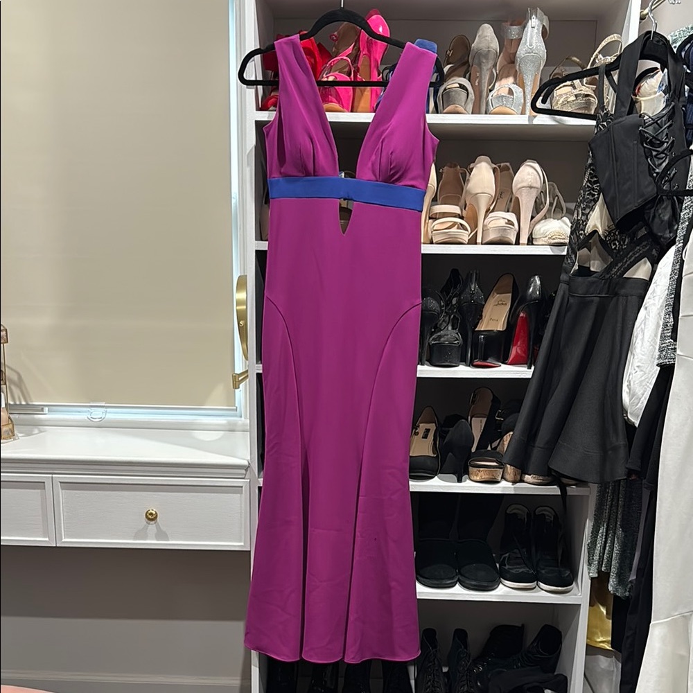 Nicole Miller Purple and Blue Maxi Dress